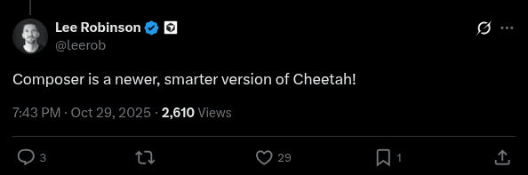 Composer is the Cheetah model