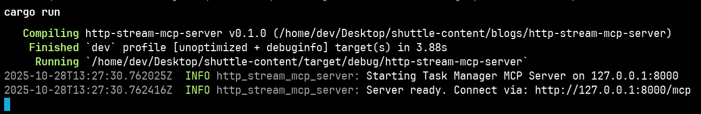 Task Manager MCP Server Running
